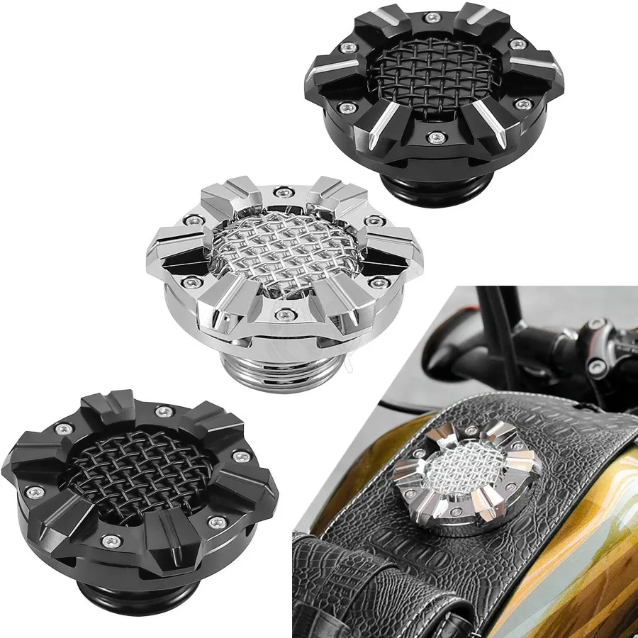 Tank Divider Mesh - オートバイの燃料タンクキャップ,アルミ,右ねじ,ハーレースポーツスター883および1200用,オートバイの付属品