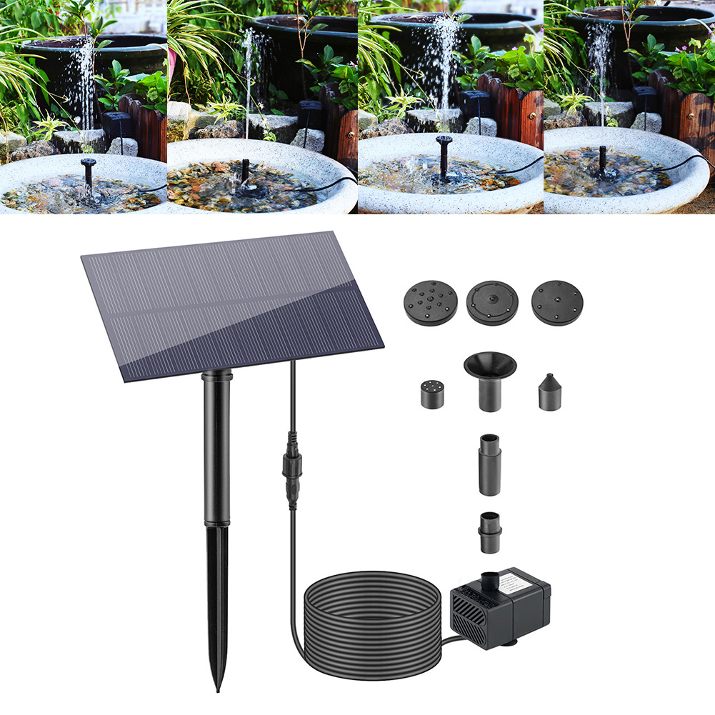 Fish Aquarium Home - 5 ワット 5 ボルト噴水庭の装飾ステーク太陽光発電パネルウォーターポンプ散水システム 180L/h キットプール水槽用