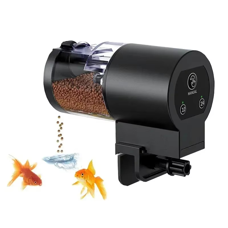 Aquarium Fish Auto Feeder - 水槽用自動給餌器、容量100ml、バッテリーで簡単設置（バッテリーは含まれていません）
