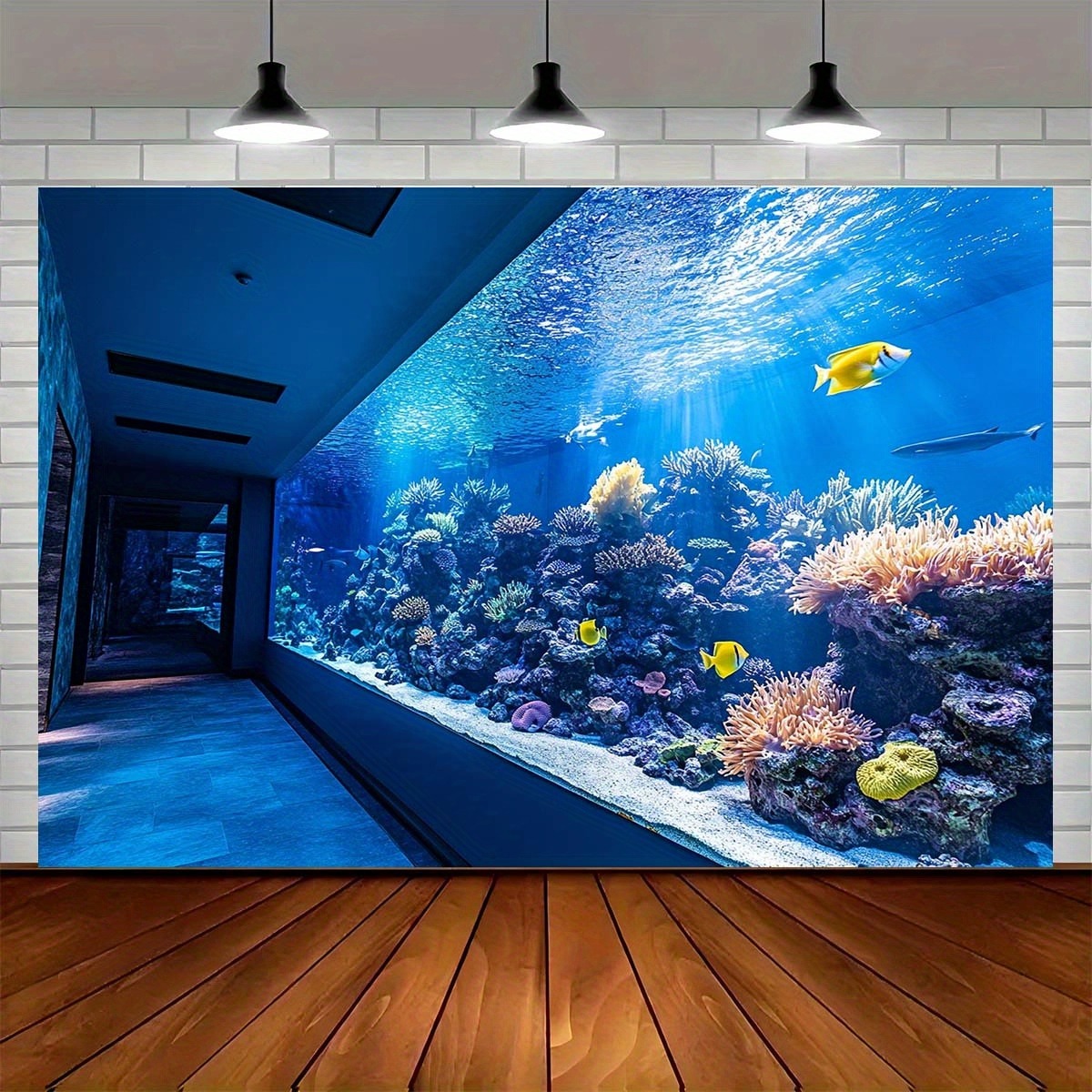 Fish Aquarium Home - 鮮やかな水中水族館タペストリー サンゴ礁 カラフルな魚の壁掛けアート装飾 ホームルームパーティーデコレーション用