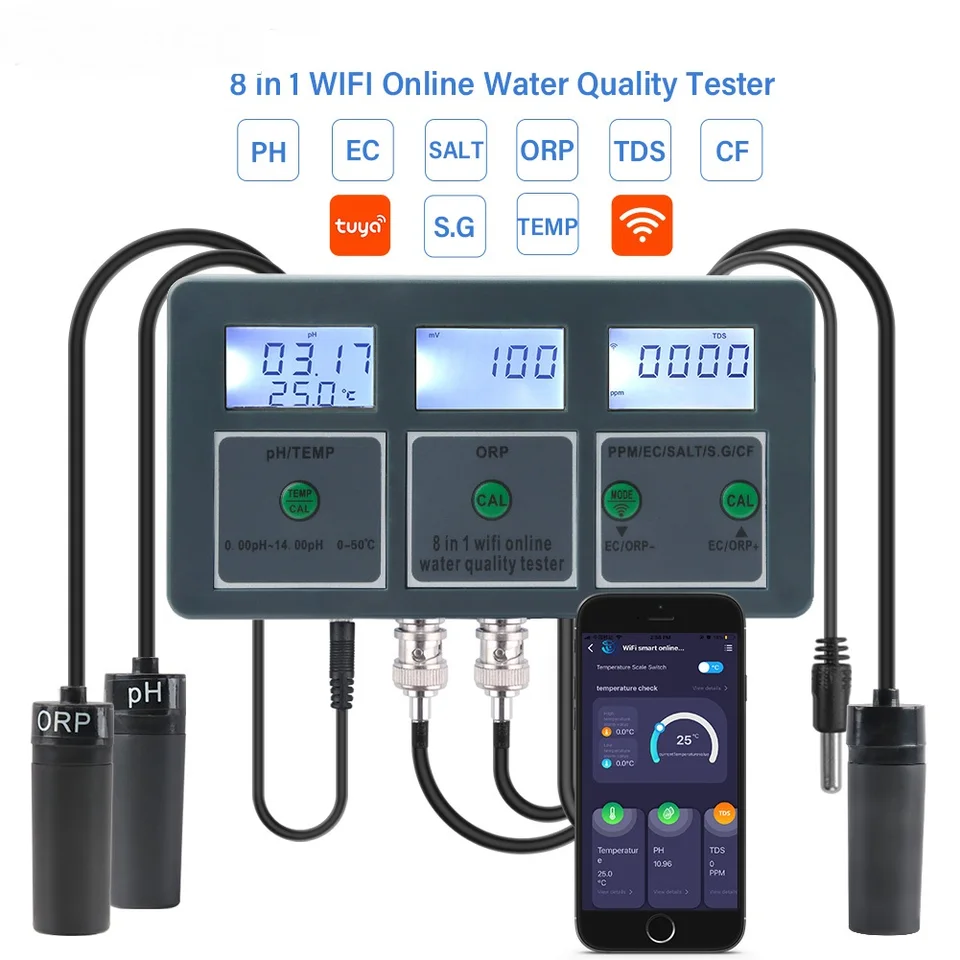 Aquarium Fish Online - WiFiデジタルPH ORP TDS EC塩分 S.G 温度