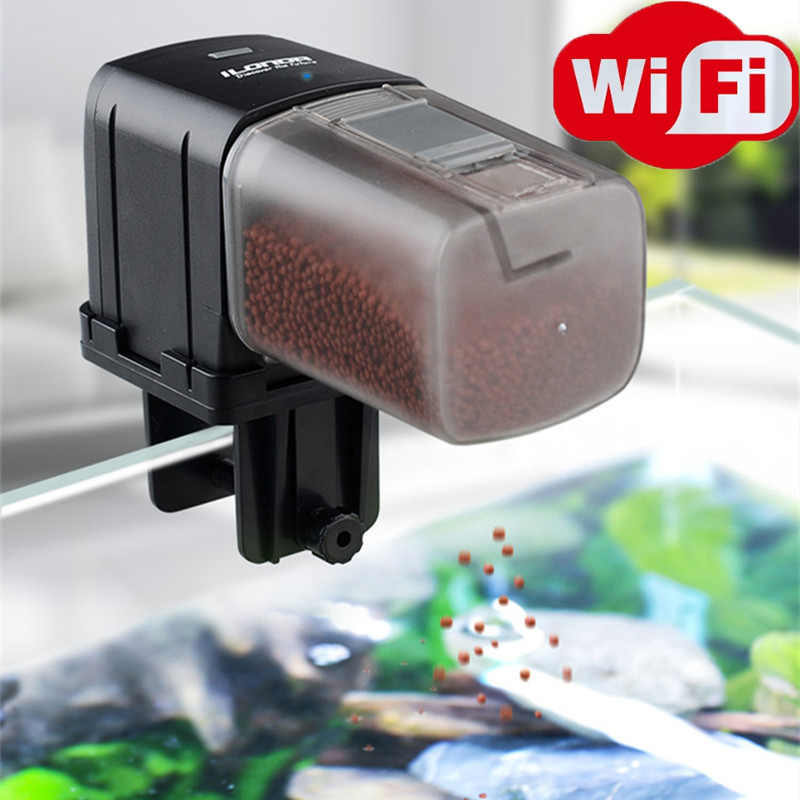 Aquarium Fish Auto Feeder - スマート WiFi 魚フィーダーリモコン水槽給餌ホリデー自動魚の餌タイミングディスペンサー自動水族館フィーダー
