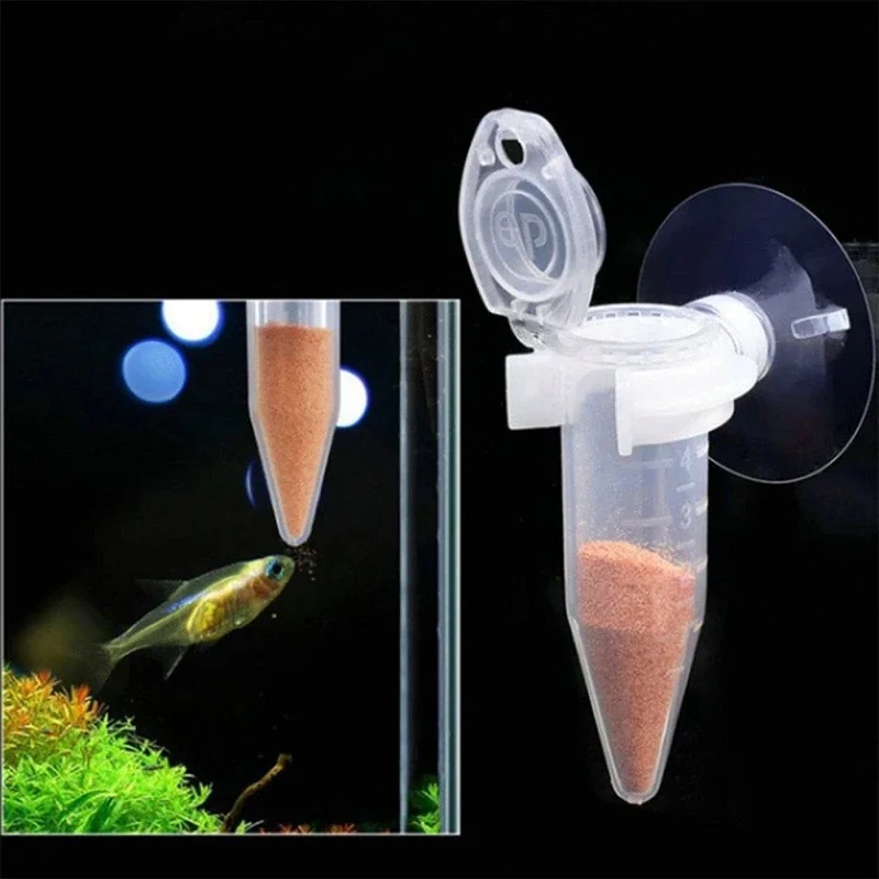 Aquarium Fish Feeder Automatic - 自動魚フィーダーコーンエビ卵ワーム漏斗カップ給餌ツールリング観賞魚水槽アクセサリー吸盤付き