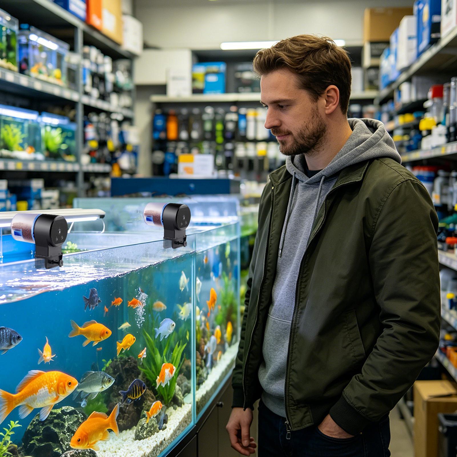 魚自動給餌器調整可能な精密フードディスペンサータイマー付き水 - Aquarium Fish Auto Feeder のレビューと価格