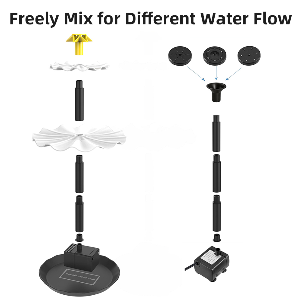 バードバス用のソーラーパワー水噴水ポンプ、庭、池、プール、水 - Aquarium Fishing のレビューと価格