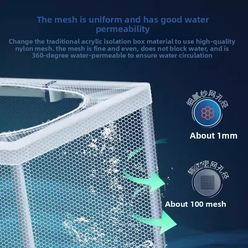 水槽用魚繁殖網隔離ボックス、水槽仕切り、孵化場、育苗網、稚魚 - Tank Divider Mesh のレビューと価格