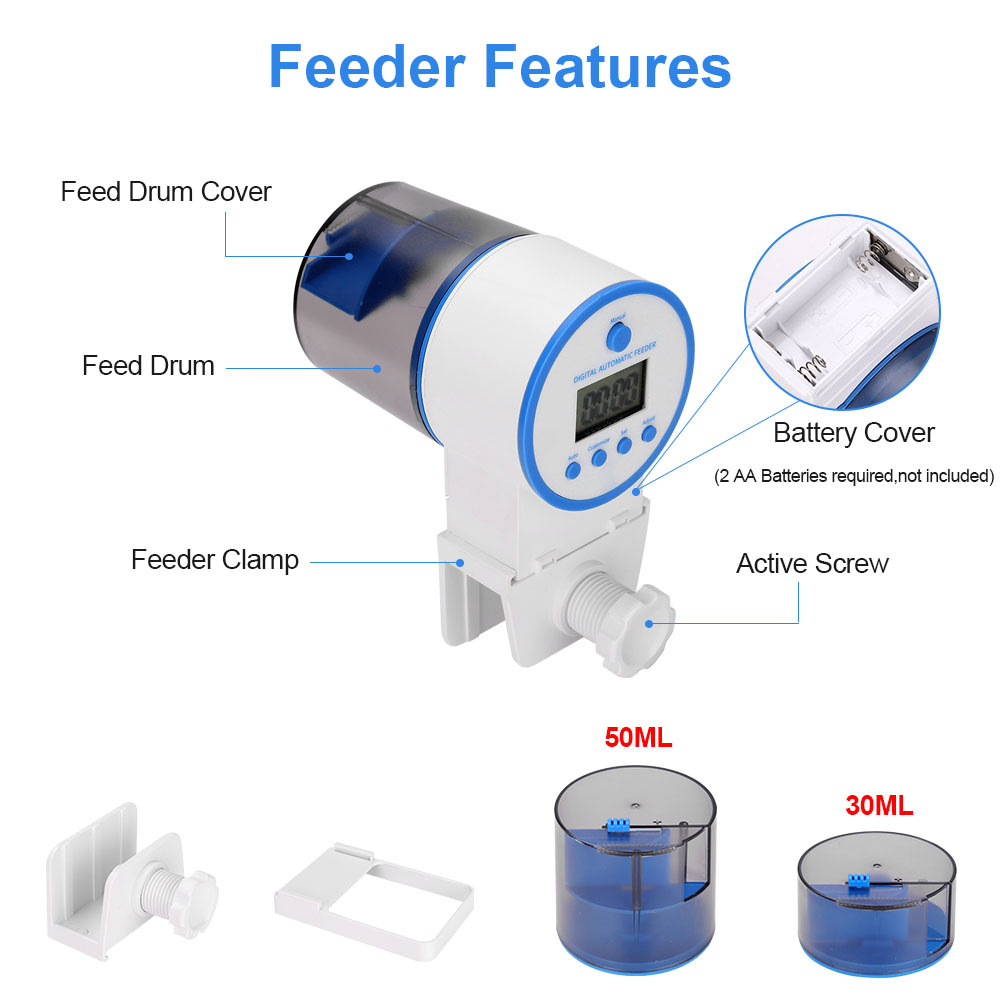自動魚タンクフィーダー インテリジェントタイミングオートフィ - Aquarium Fish Auto Feeder のレビューと価格