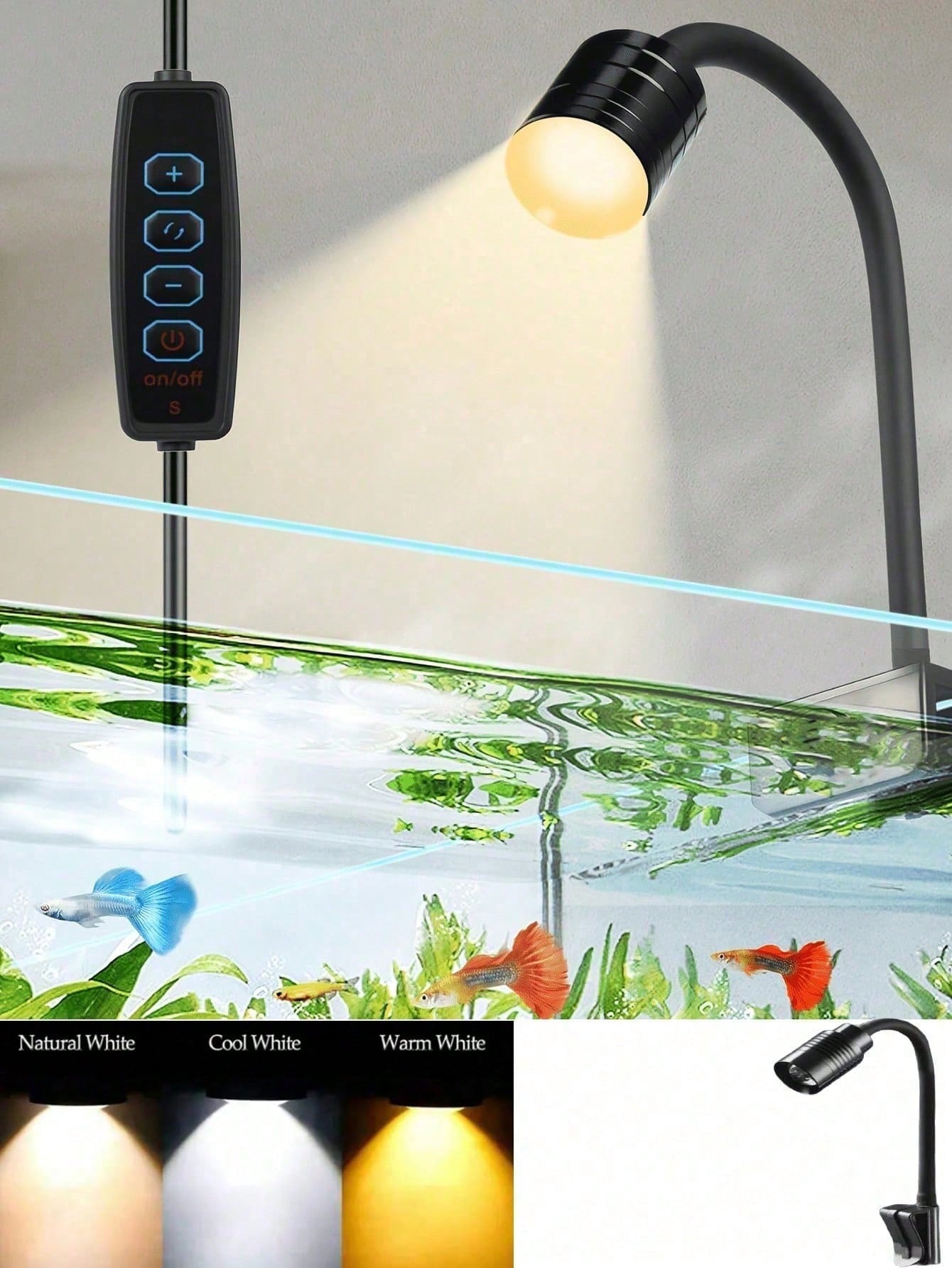 USB水槽ライト、ズーム式南米スポットライト、金魚水槽用クリ - Aquarium Fish Goldfish のレビューと価格