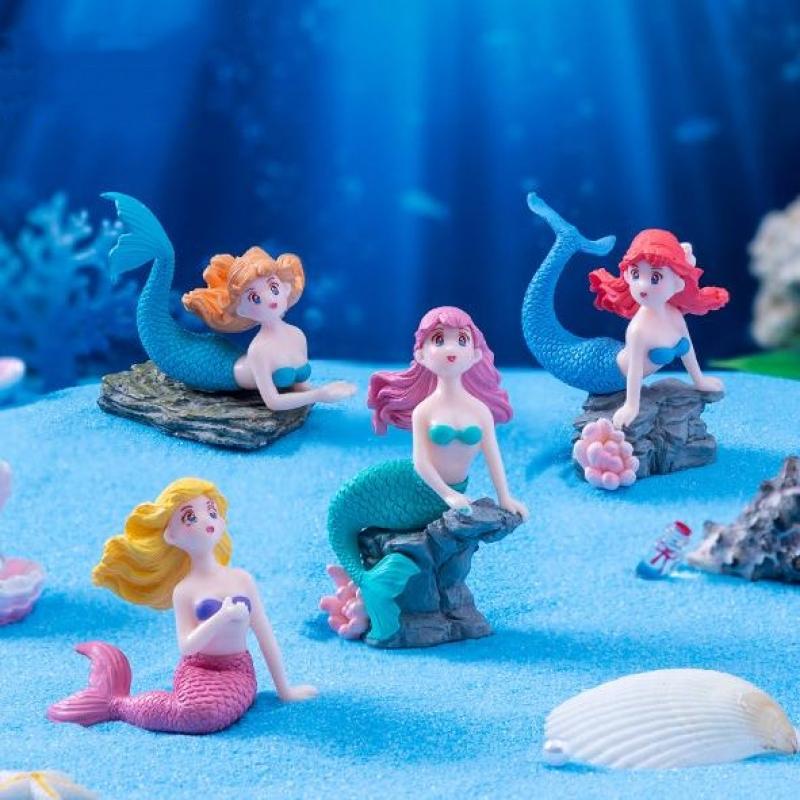 4 個のプラスチック水槽リトルマーメイドオーナメントミニチュ - Aquarium Fish Cichlid のレビューと価格