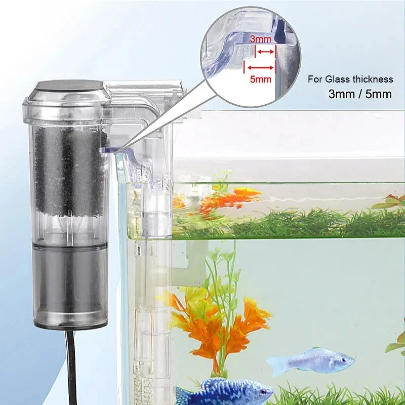 水槽用壁掛けフィルター USBプラグ ミニ水槽フィルターポン - Aquarium Xl のレビューと価格