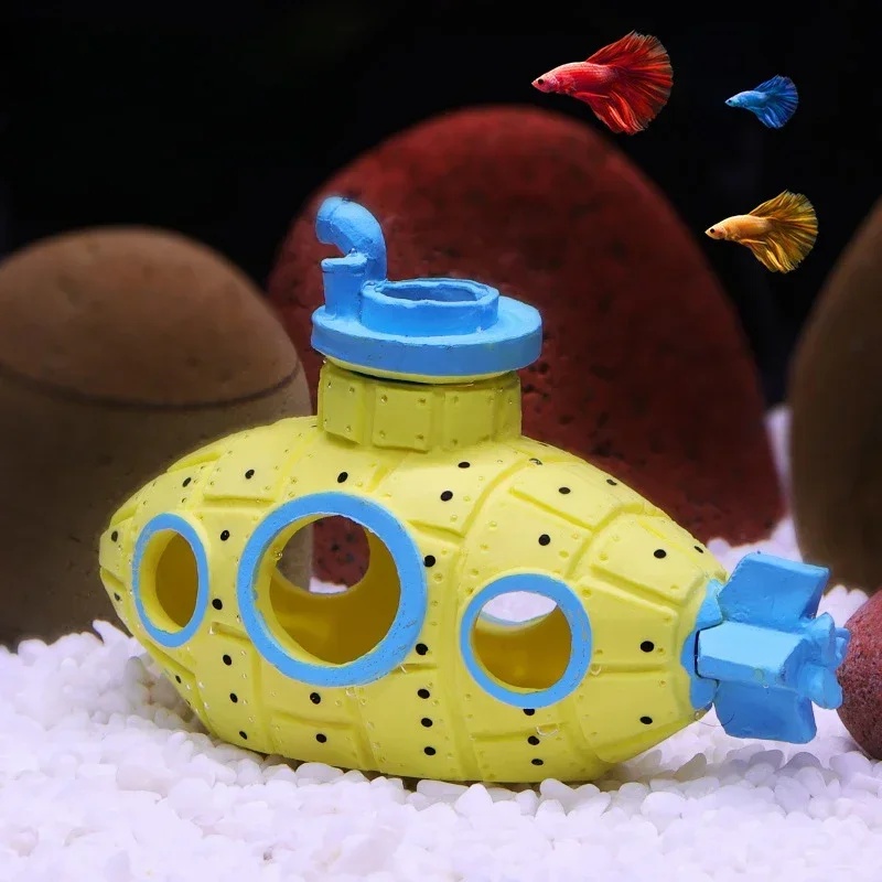 樹脂製潜水艦型オーナメント、水槽飾り、魚やエビの隠れ家、洞窟 - Aquarium Fish Cichlid のレビューと価格