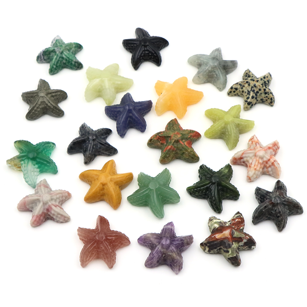 35 ミリメートルヒトデの形の像海洋動物天然石ヒーリングクリ - Fish Aquarium Home のレビューと価格