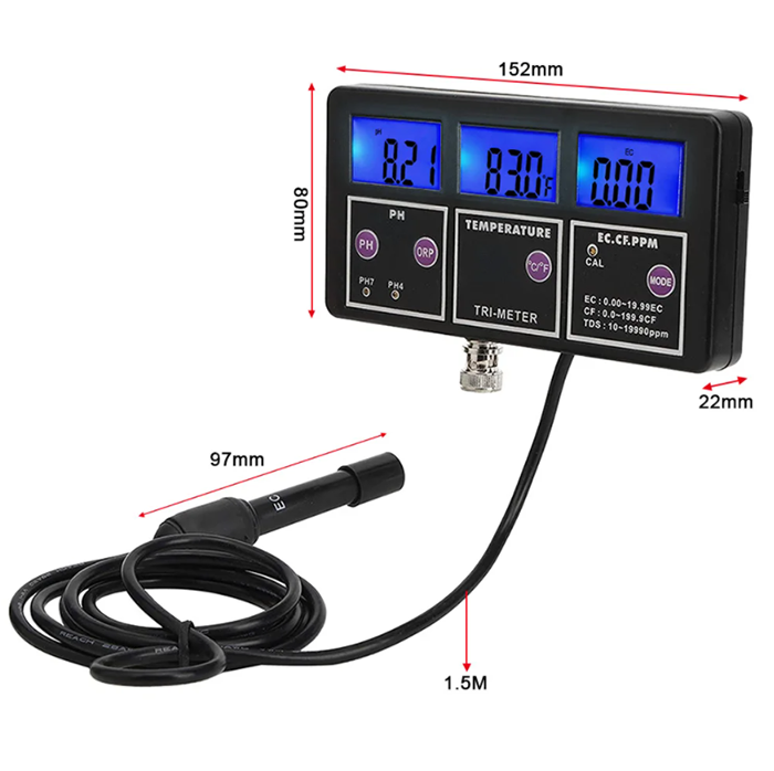 新型5 in 1 PH/ORP/TDS/EC/TEMPメータ - Aquarium Fish Online のレビューと価格
