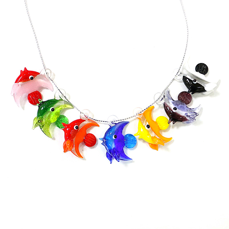 2ピース入りミニチュアの海洋动物の小像ペンダントかわいいガラ - Aquarium Fish Marine のレビューと価格