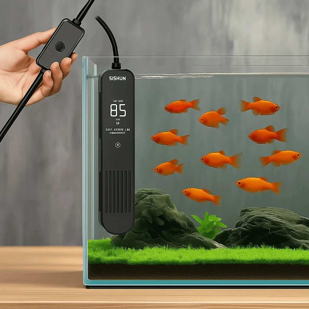 LCDディスプレイ 20-35 ° Cデジタル水槽ヒーターロ - Aquarium Fish Cold Water のレビューと価格